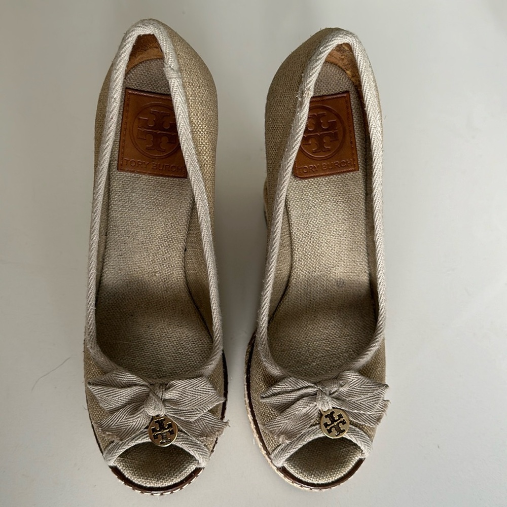 Tory Burch Jackie Linen Espadrille Size 6